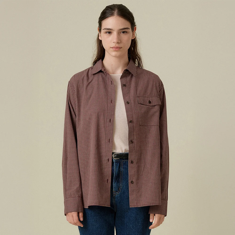 COCO CHECK SHIRT_BURGUNDY