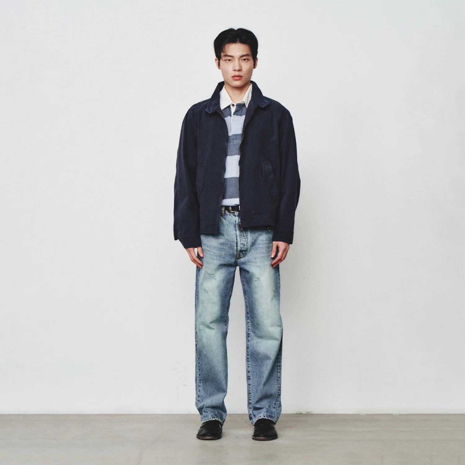 Garment Washed Harrington Jacket_Navy