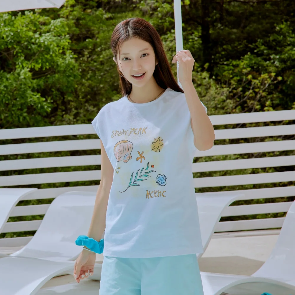 女裝 圖案 無袖 White (S25MWWST59)