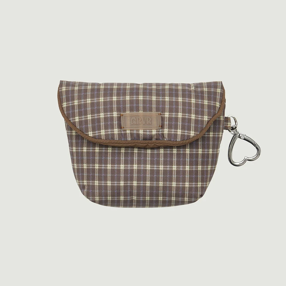 JUDY MINI POUCH (BROWN CEHCK)