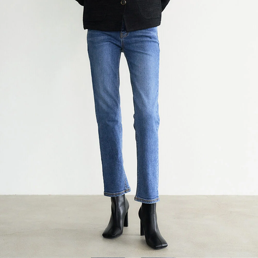 Straight-leg Stretched Denim_Blue