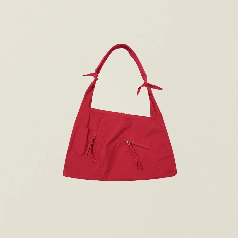 GARMENT DYED 2 WAY STRAP TOTE BAG (LARGE) RED