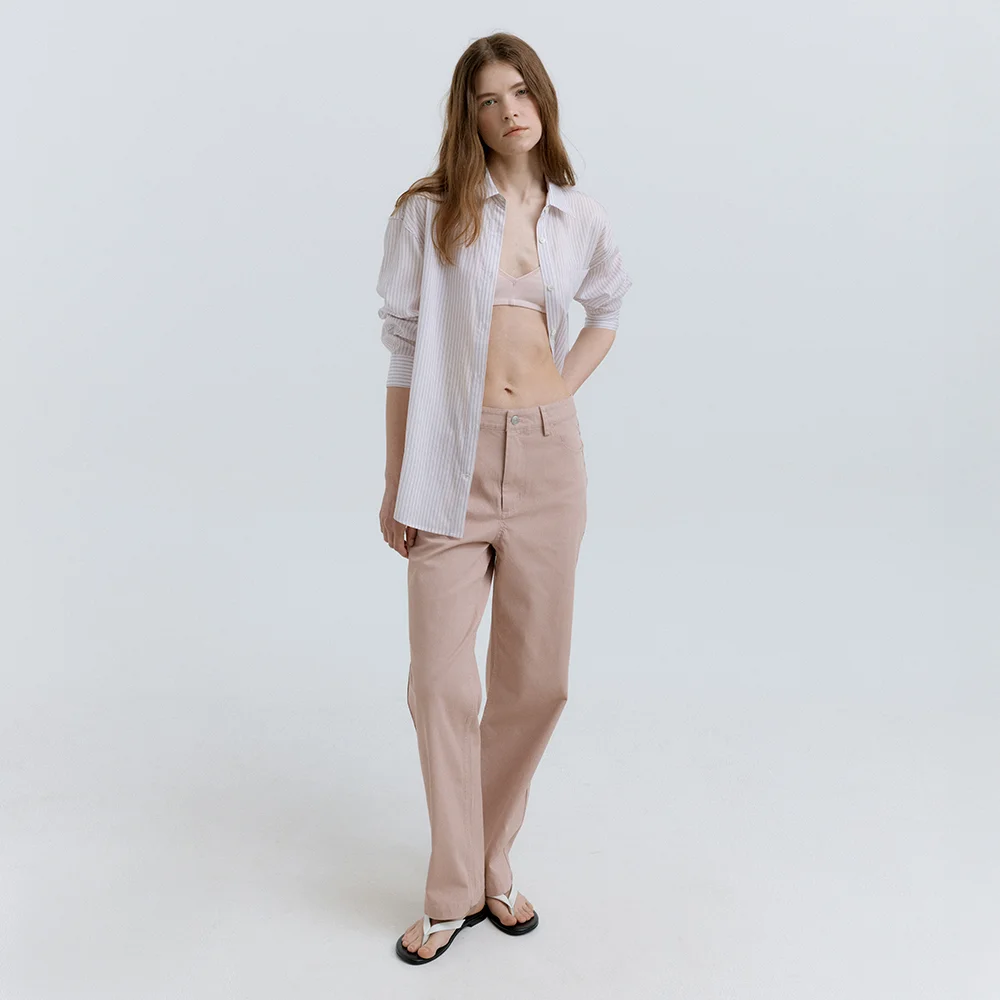 Cotton Rib Standard Pants (Vintage Pink)