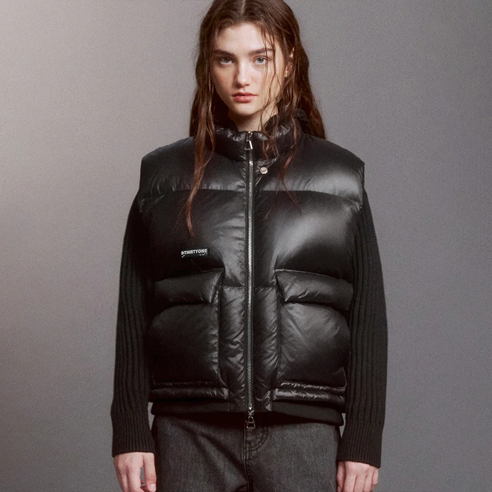 Soft-Glossy Down Gilet (BLACK)