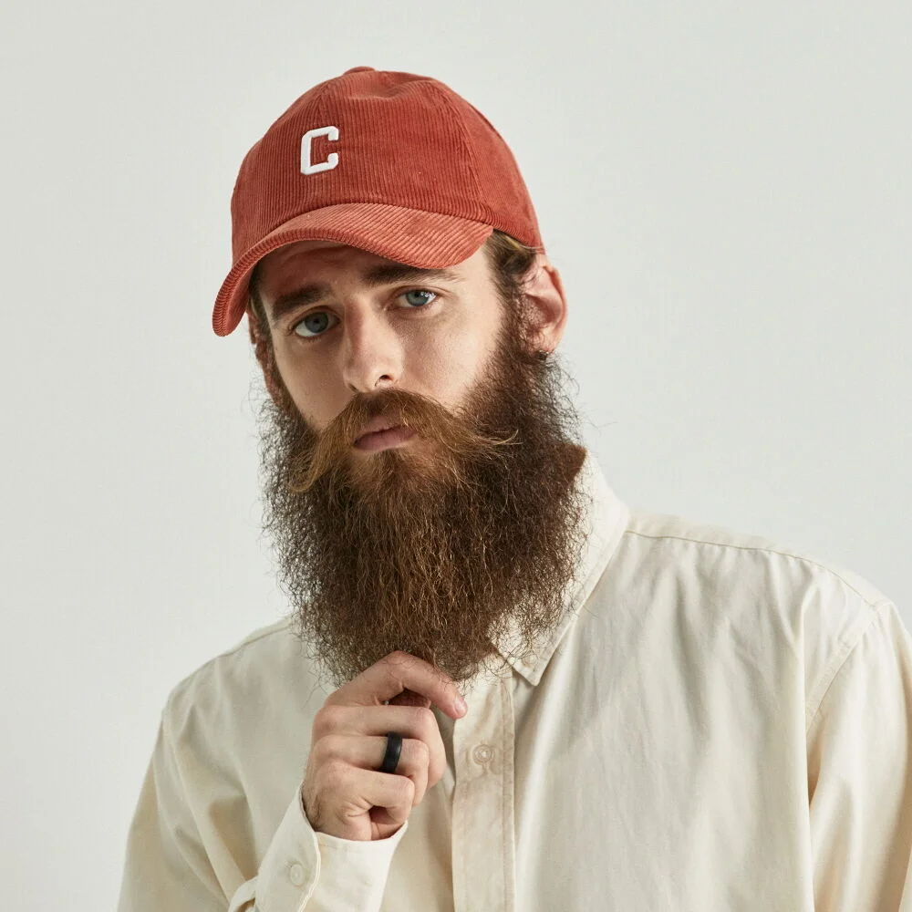 CB CORDUROY LOGO BALL CAP (ORANGE)