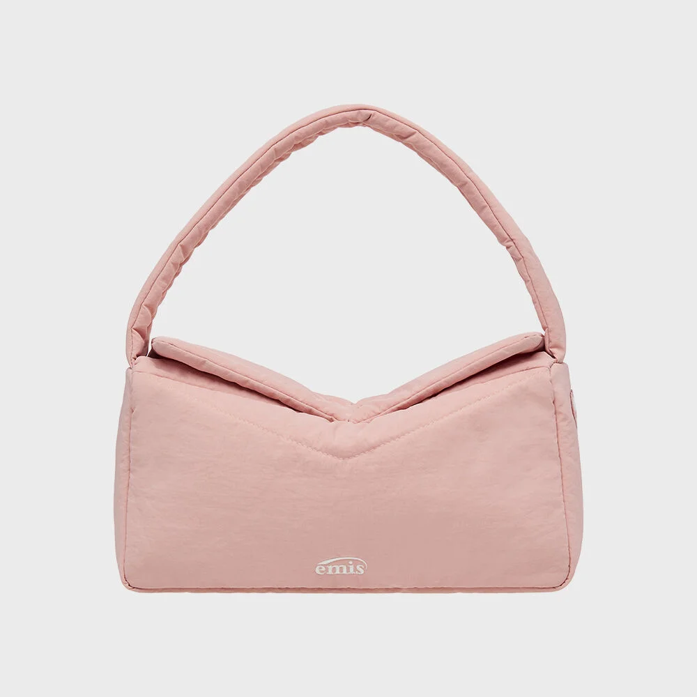 NYLON PADDED SHOULDER BAG-PINK