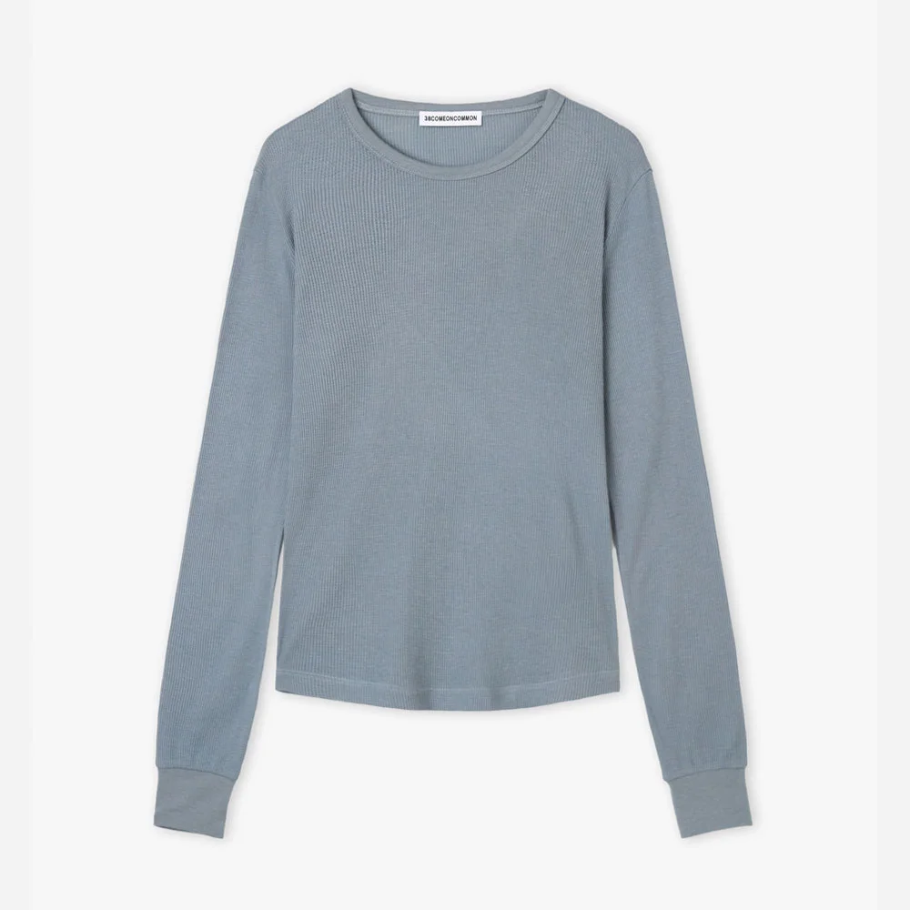 Waffle Slim Long Sleeve (Powder Blue)