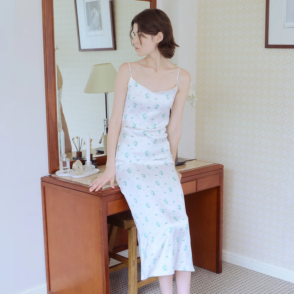 White Rose Print Dress