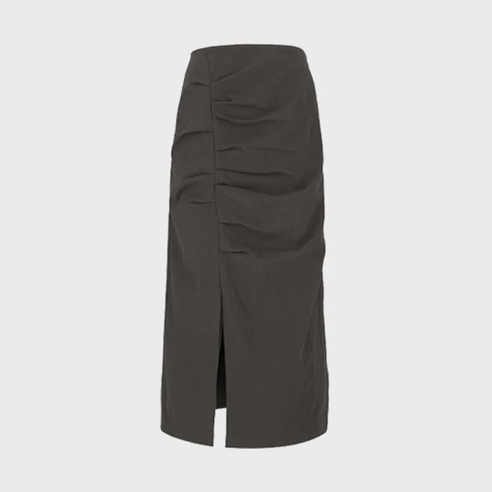 Unbalance Tuck Skirt_YB5SR10