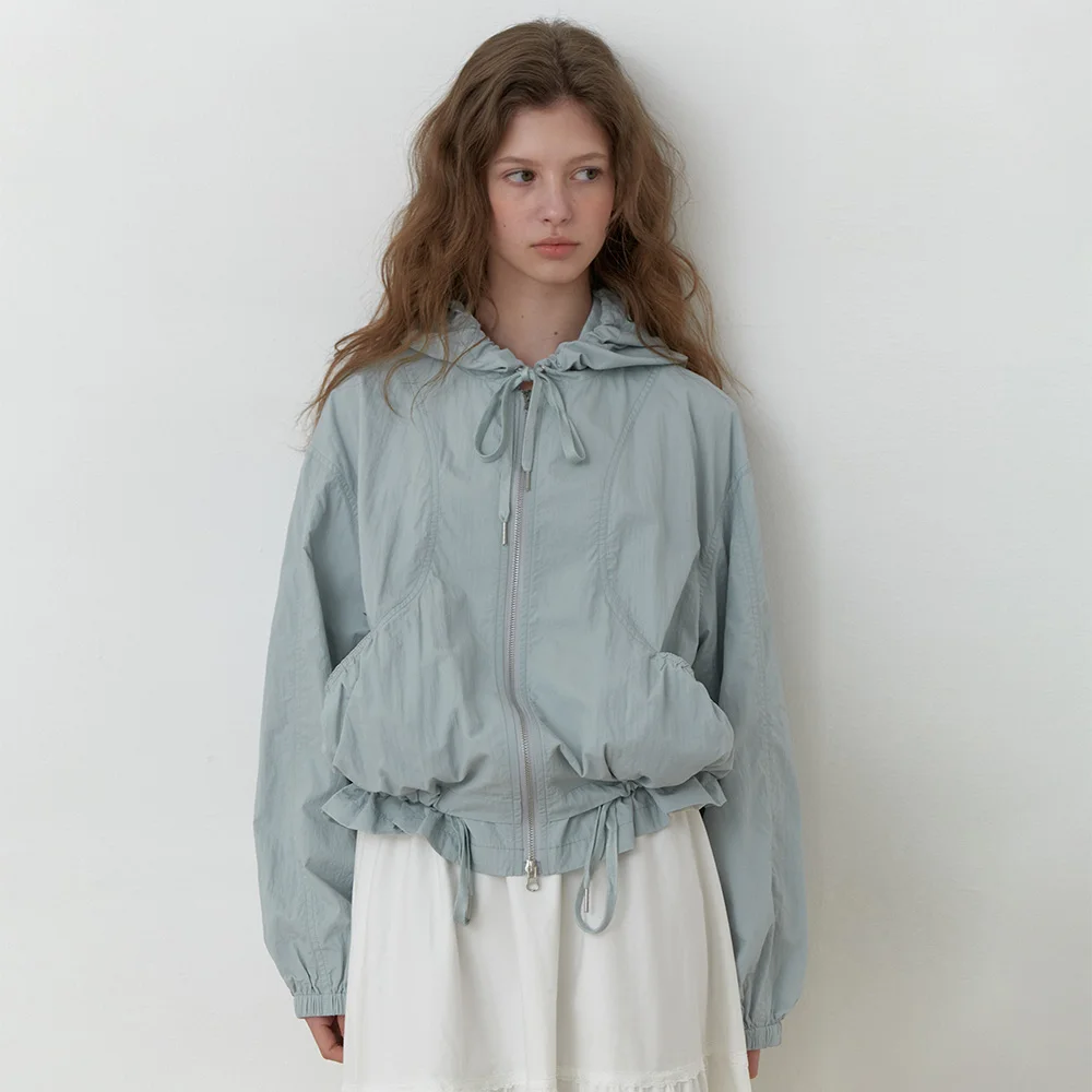 A HOODED WINDBREAKER JACKET_LIGHT BLUE