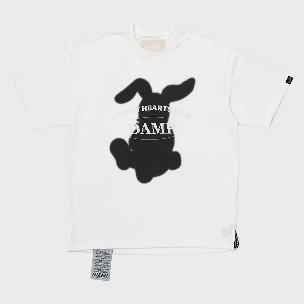 DAMP RABBIT CLUB OVERSIZED TEE_WHITE