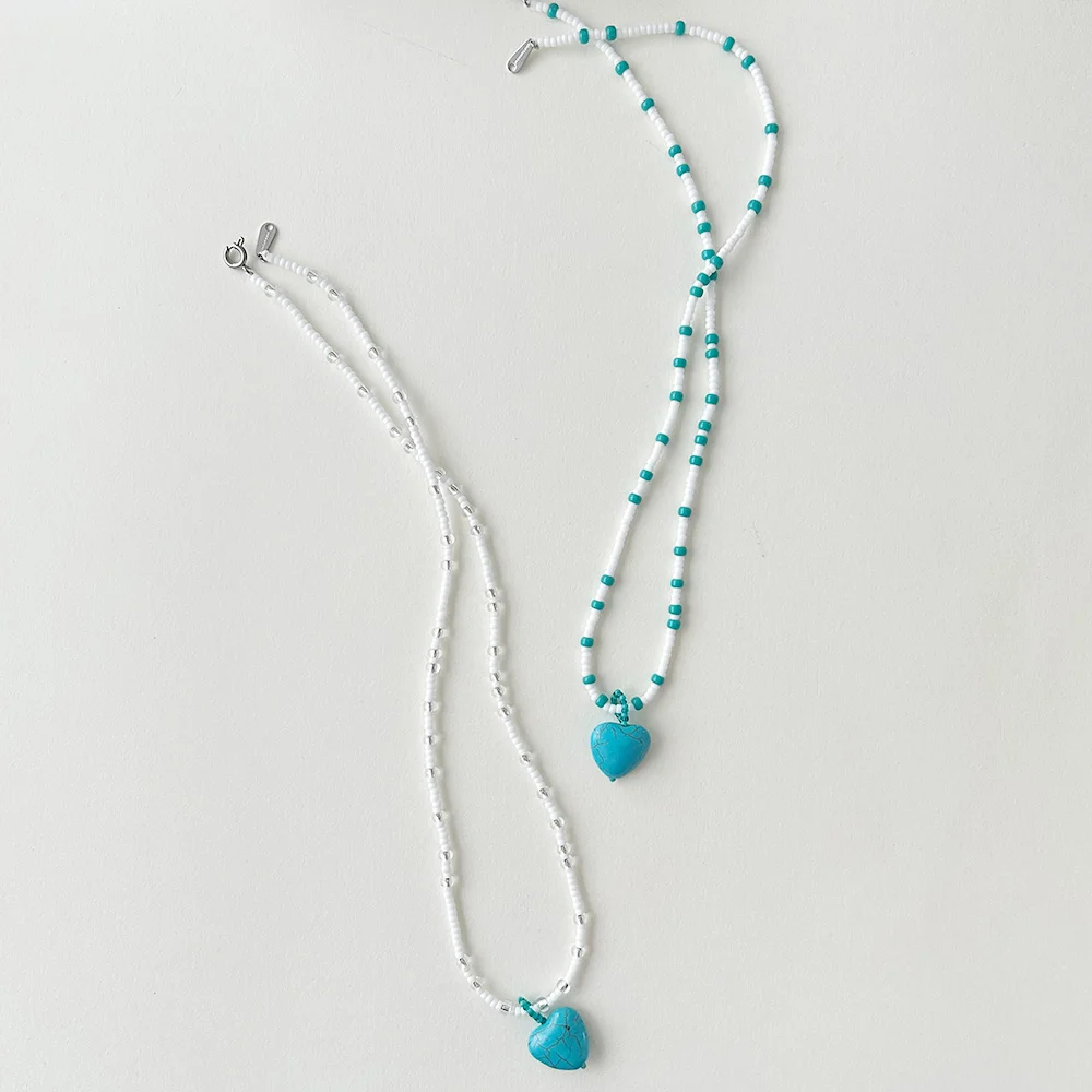Turquiose Heart Necklace - 2 color