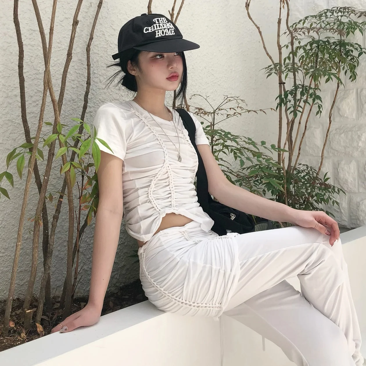 Handmade Twisted T-Shirt (FL-119_White)