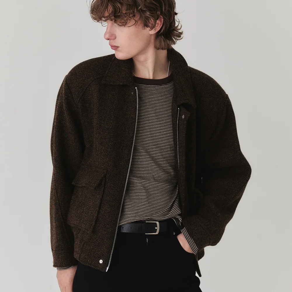 Double Pocket Blouson Jacket_Brown