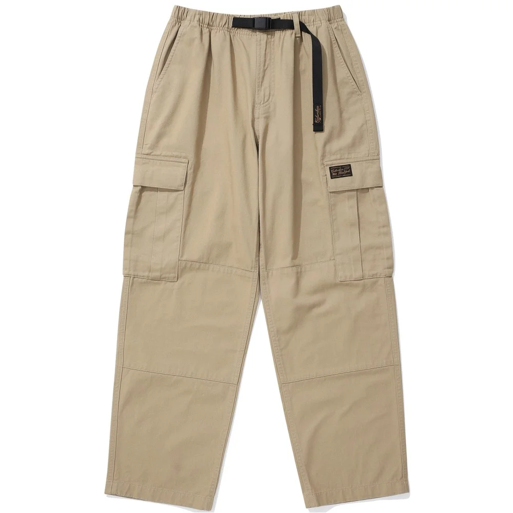 SL-LABEL BELTED CARGO COTTON PANTS 經典米色