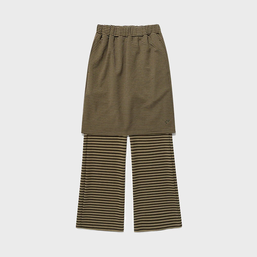 STRIPE MIDI LAYERD SKIRT PANTS_KHAKI(IK2FFFPA90A)