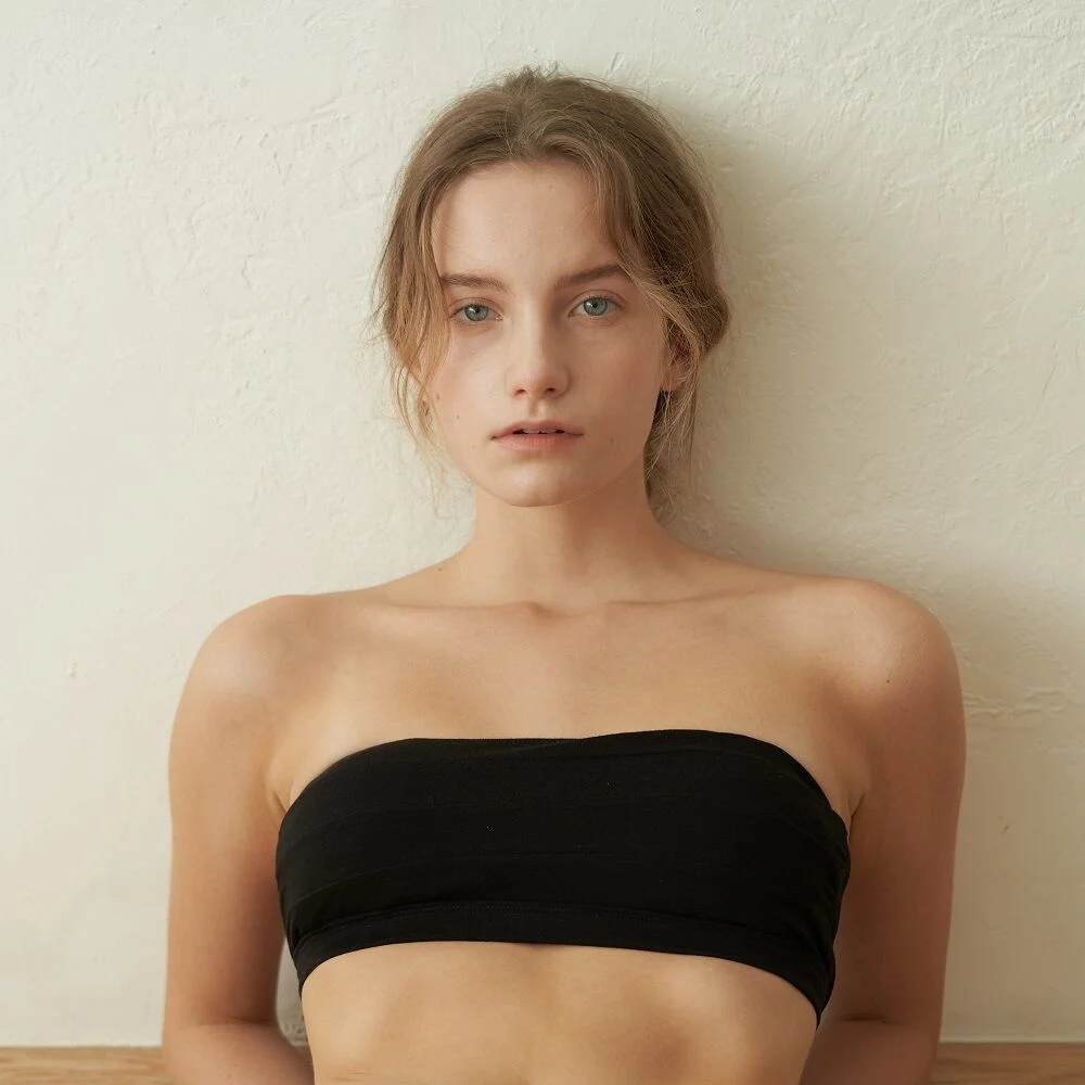 Organic Cotton tube top Bra (有機棉 鎮靜 抹胸上衣)_黑色