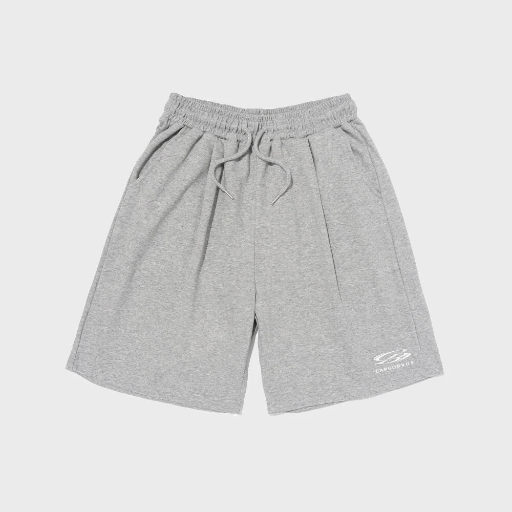 CIRCLE ONE TUCK SMALL LOGO HALF PANTS (GRAY)