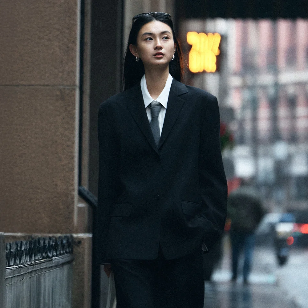 SIOT4189 經典 平衡 西裝外套_Black