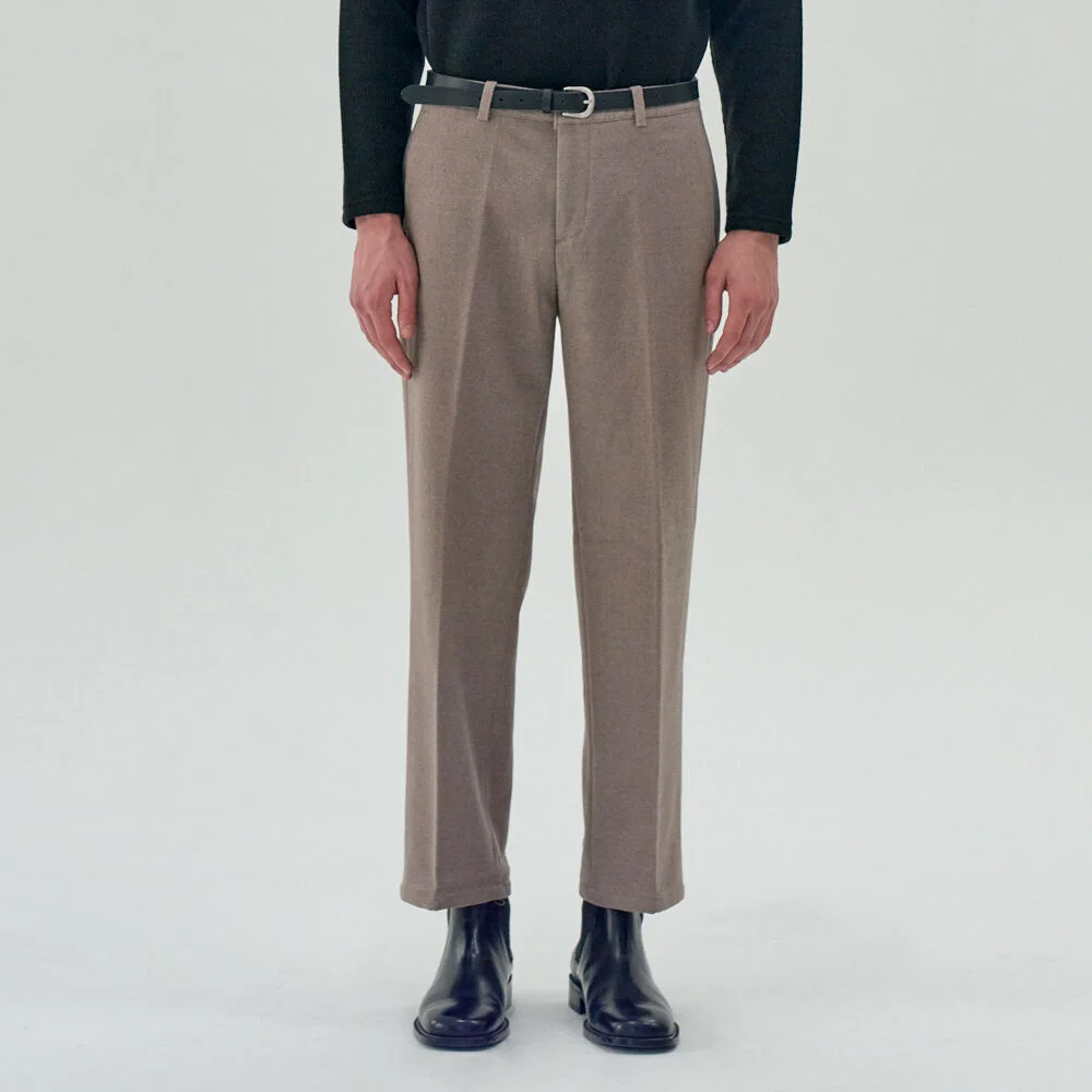 WOOL TOUCH SEMI WIDE SLACKS_BEIGE