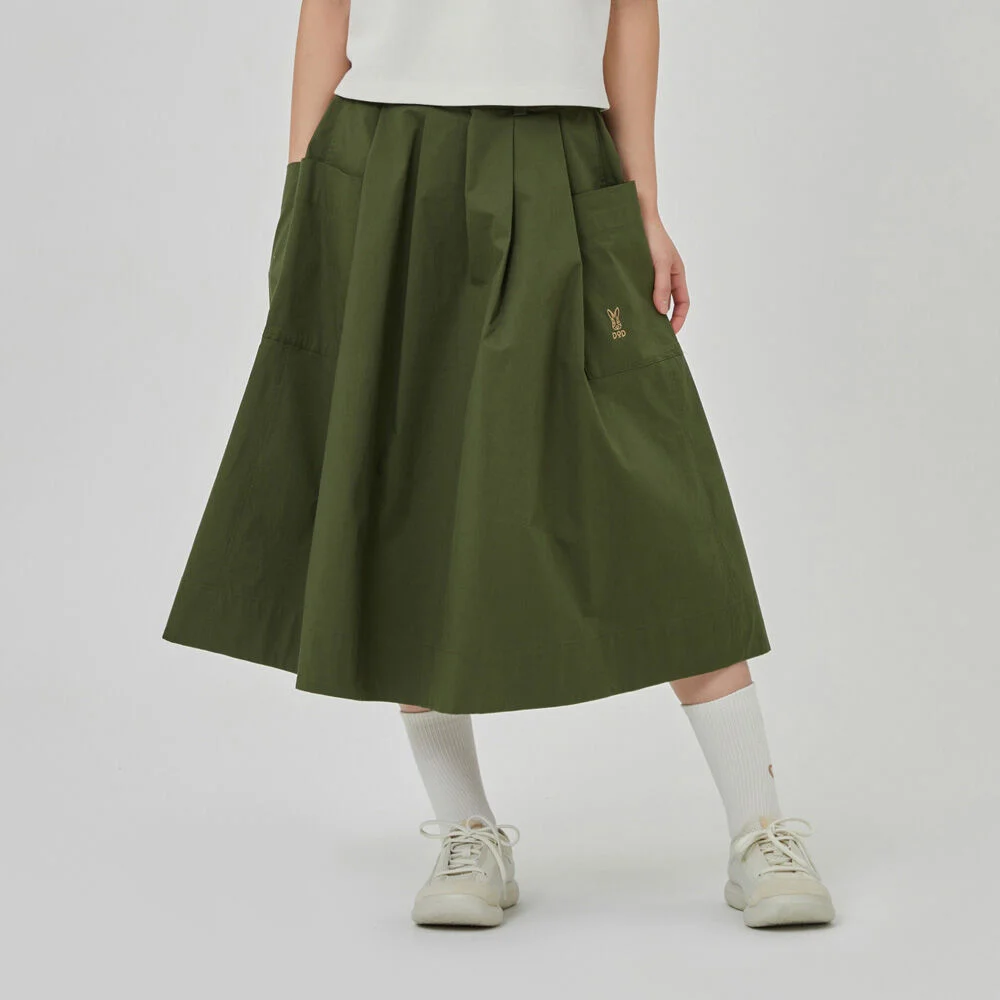 City 純棉 口袋 半身裙 女裝(KHAKI)