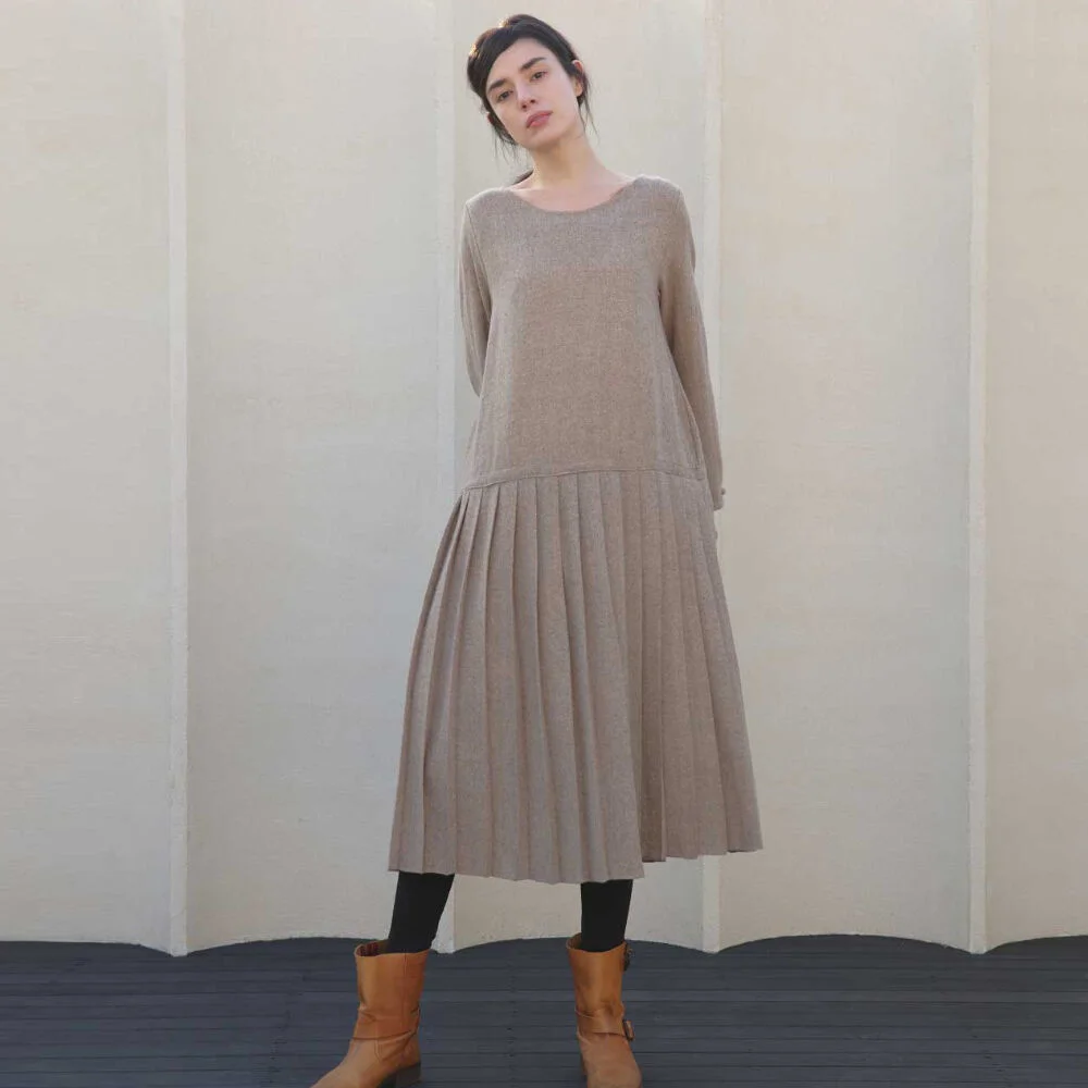 wool jupe long dress