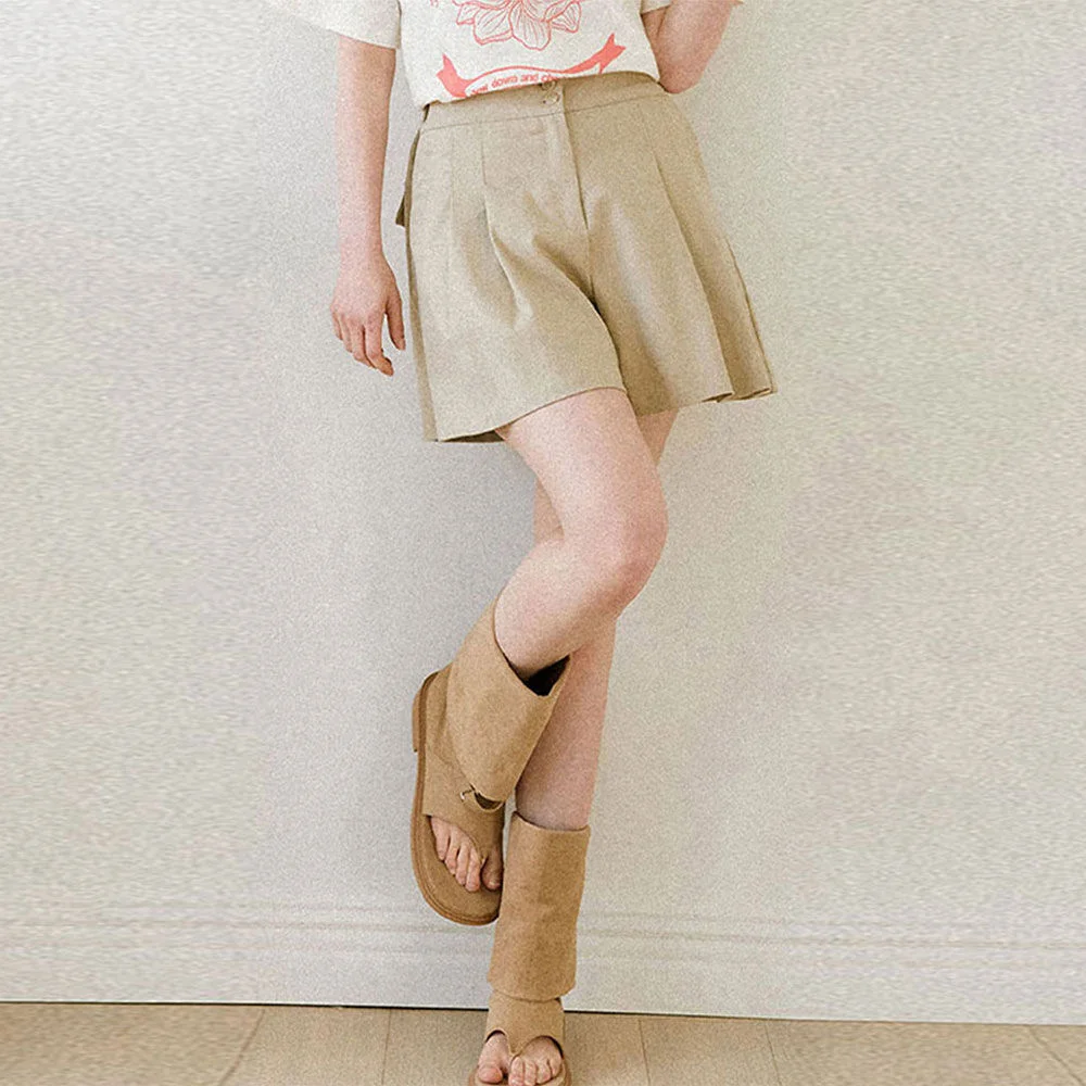 Two-button pintuck pants_3 Colors