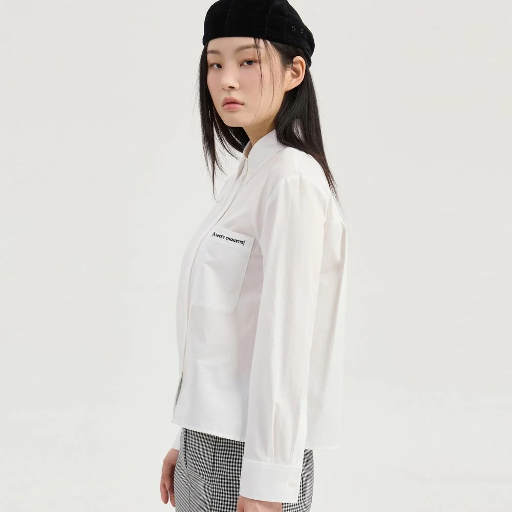 Cotton Cropped Shirts Blouse (white) LFSAX26310WHX