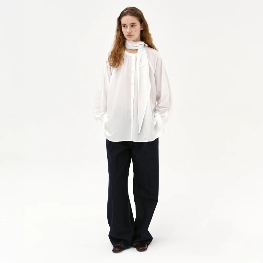 Esther Scarf Blouse_white
