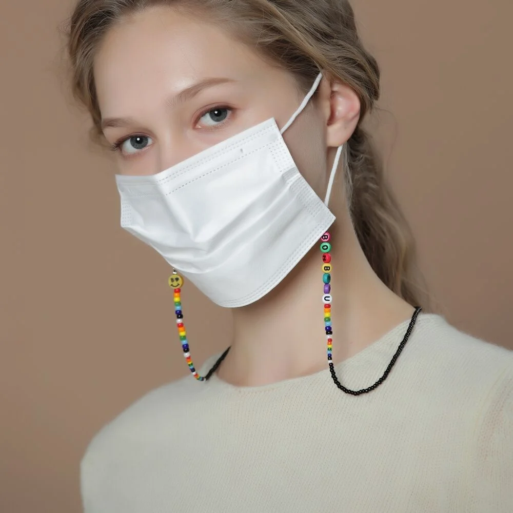 Kitsch color initial beads mask strap 色 字母 種子珠 口罩掛繩 肩帶