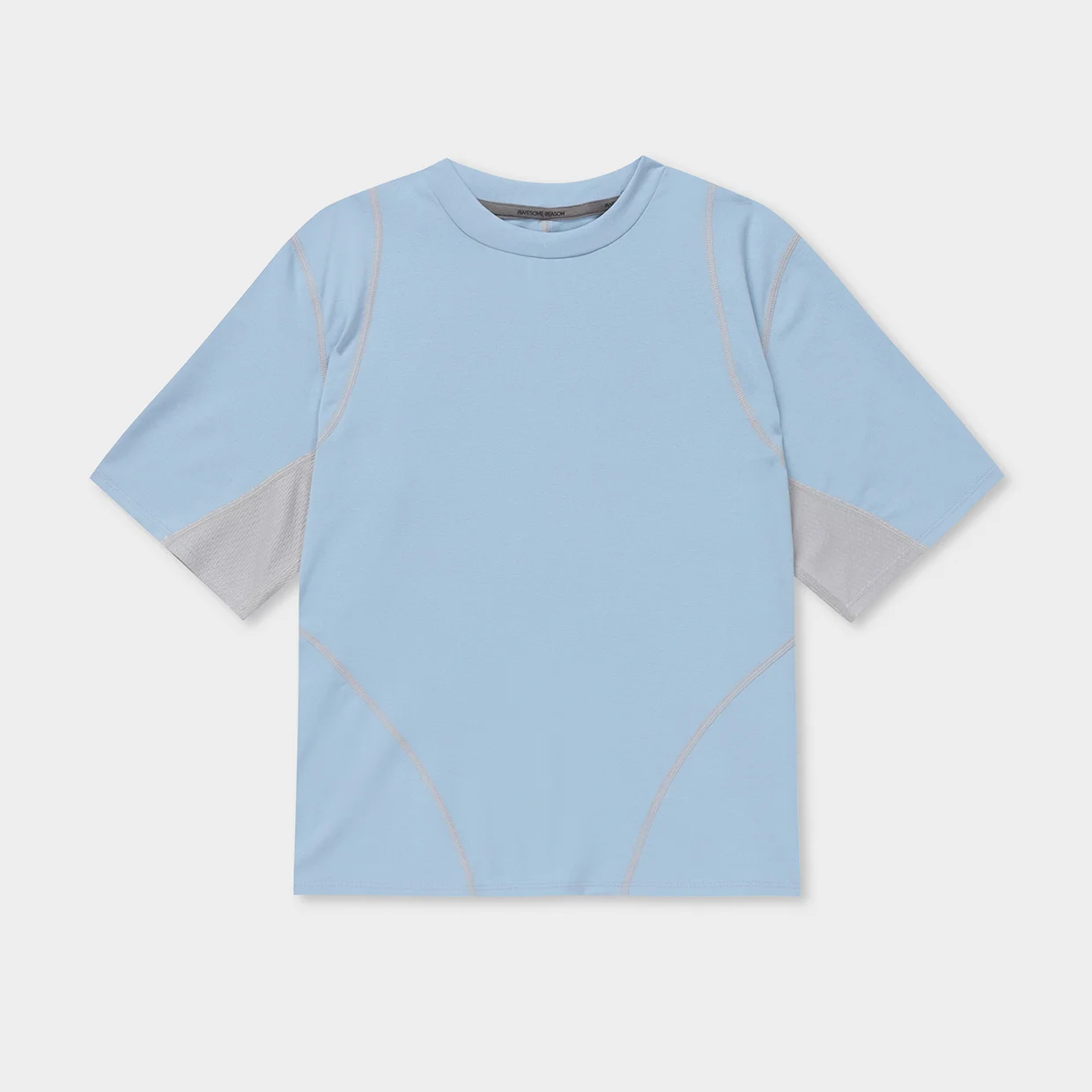 Lines Mid Sleeve_Womens, Sky Blue