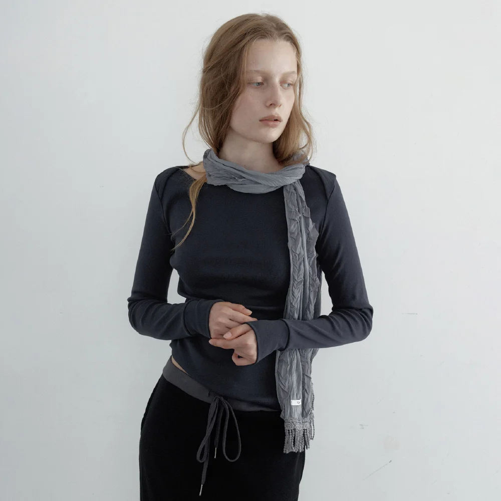 Corner Boat-Neck Long Sleeve T-Shirt (3 Color)