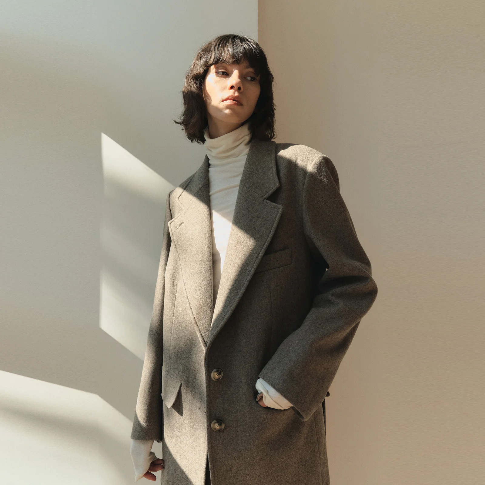 unit | Jacket Collar Back Melange Beige