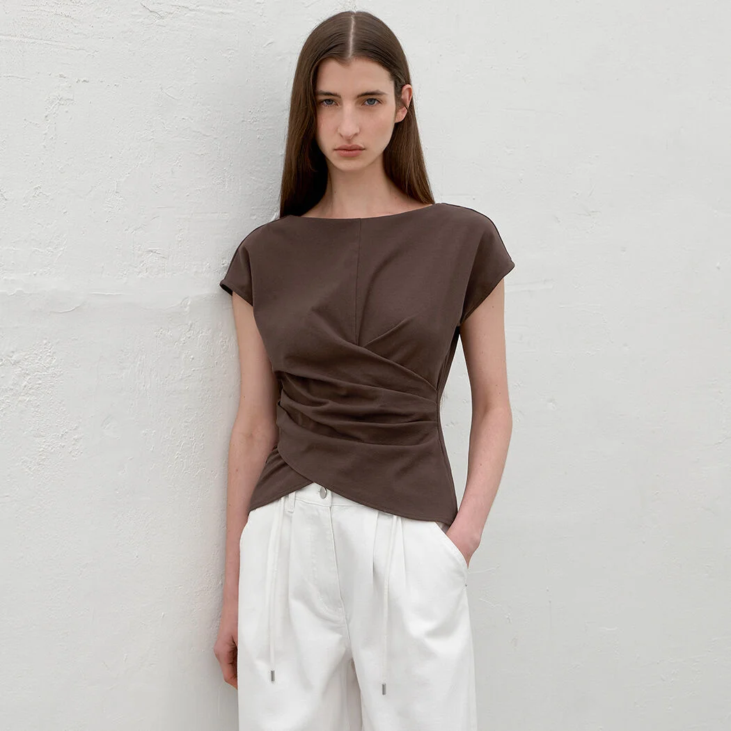 LOWER WAIST TUCK JERSEY TOP (T-7048)