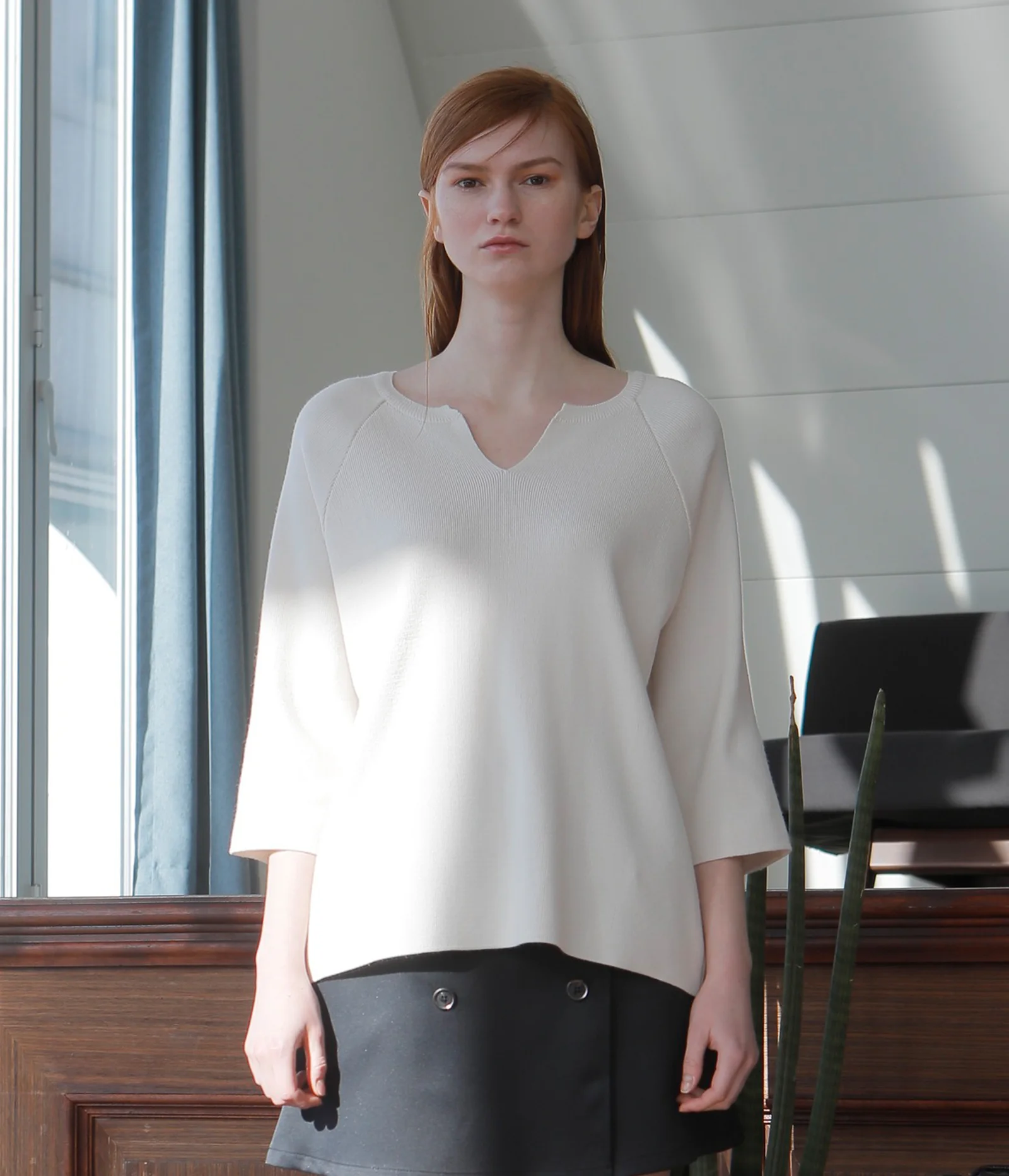 BASIC RAGLAN KNIT-IVORY