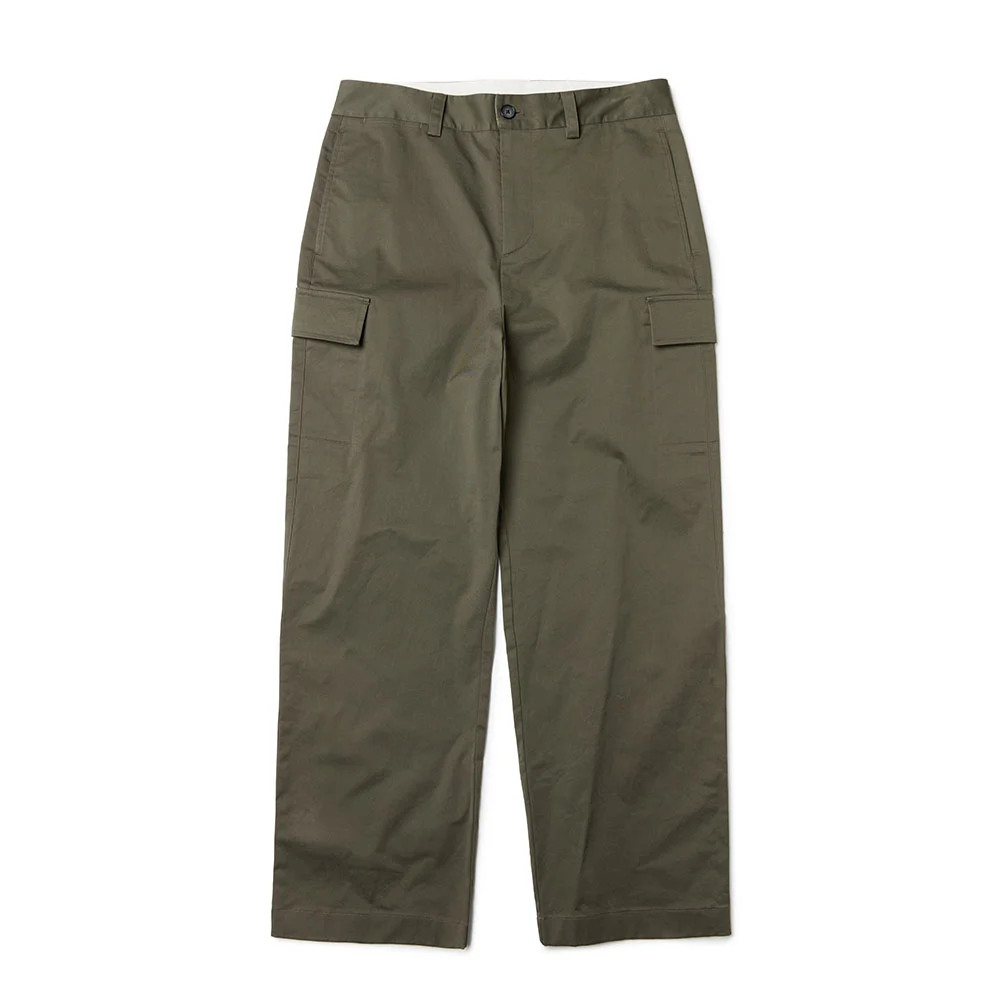 COTTON CARGO POCKET DETAIL TROUSERS - KHAKI (P233MPT227)