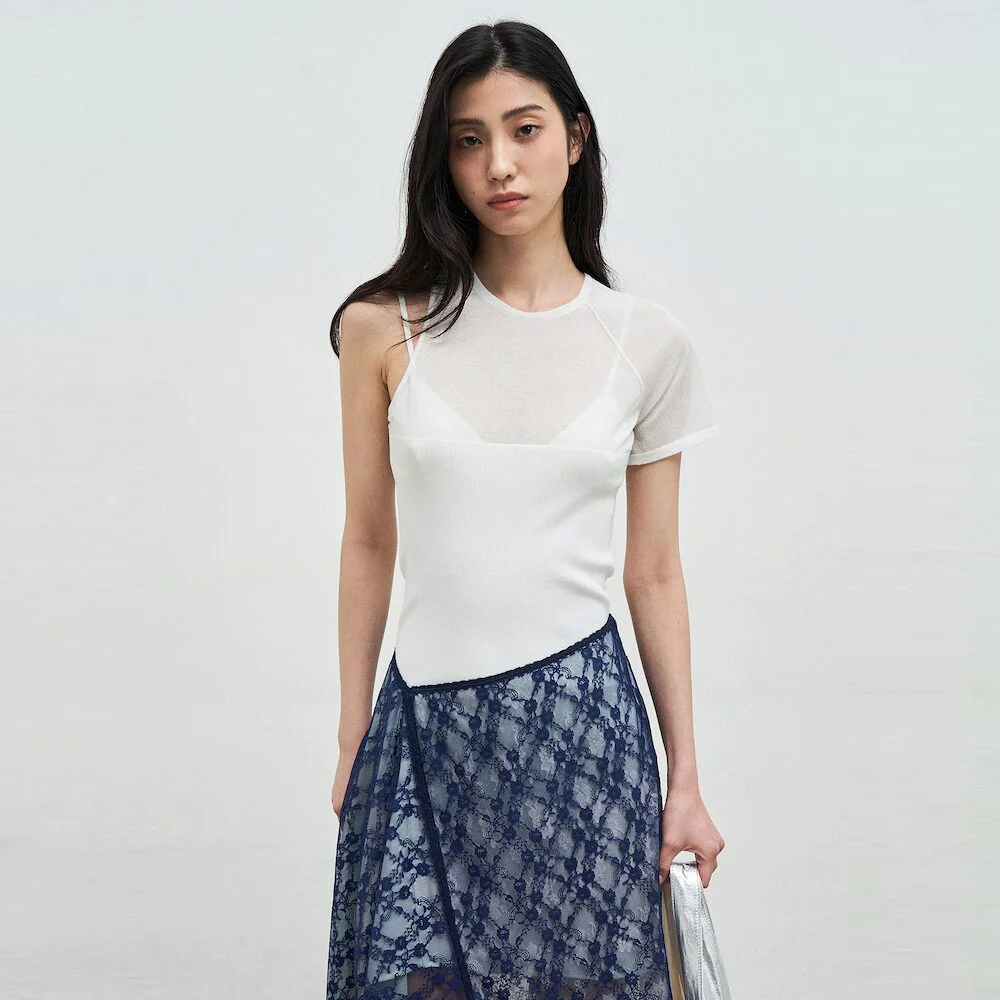 Asymmetrical Tube Top Ivory (AG5451A010)
