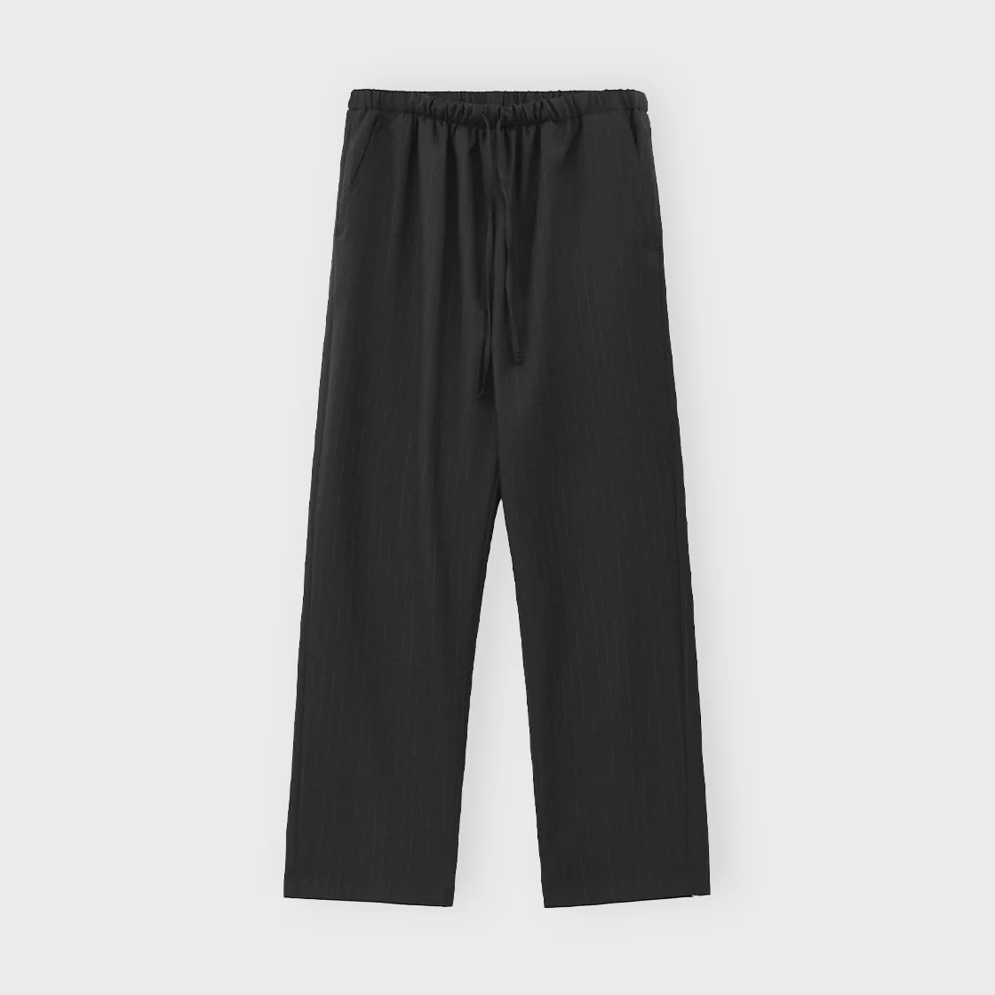Wool Easy Pants, Black Stripe