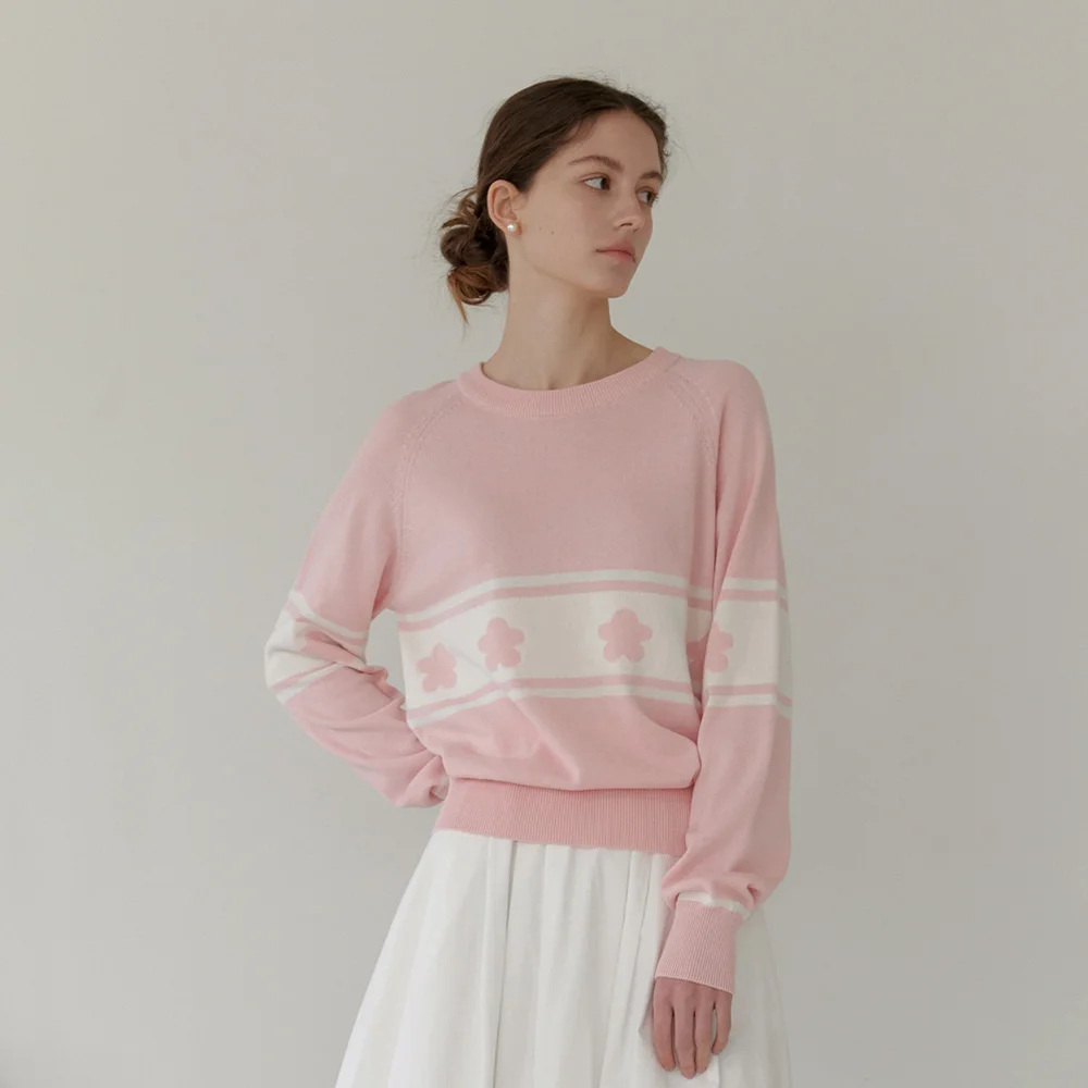 FLOWER COLOR KNIT_PINK