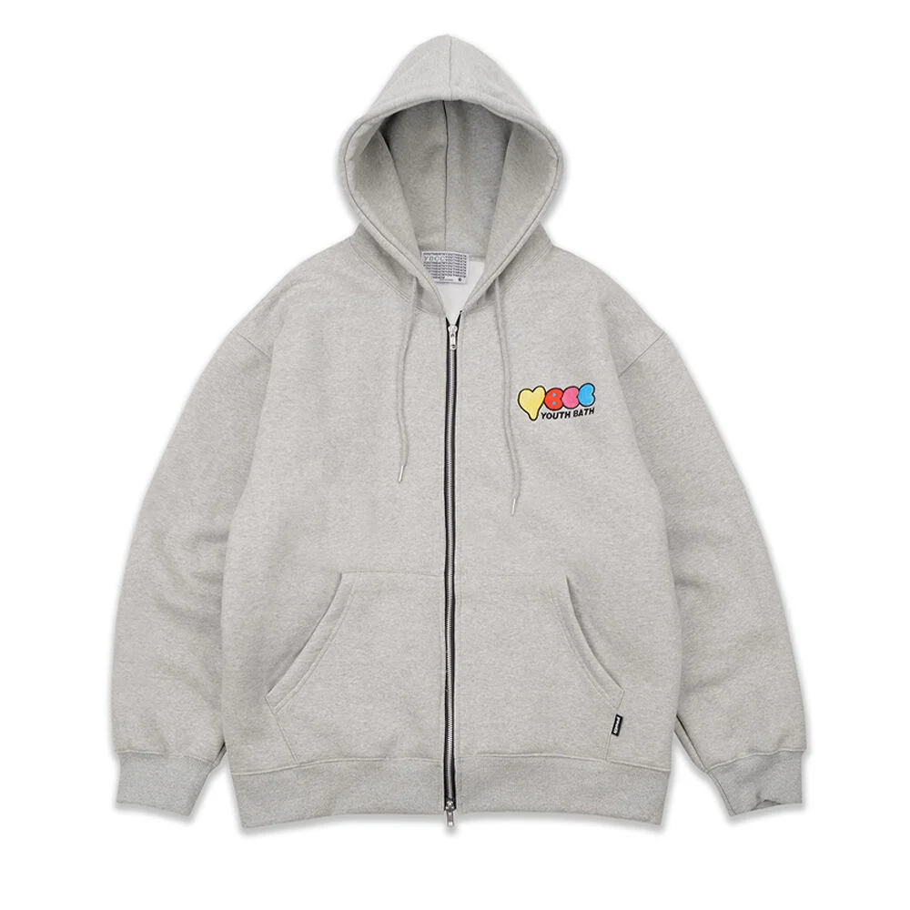 YBCC HOOD ZIP UP_GREY