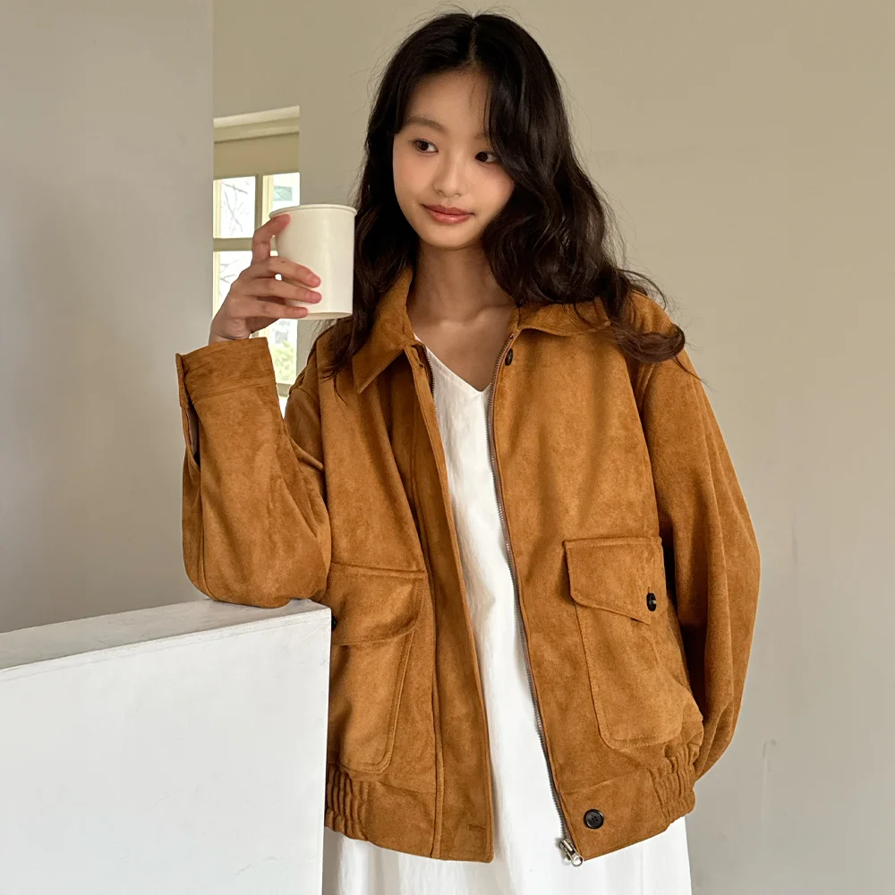 French Suade Blouson Jacket 2color
