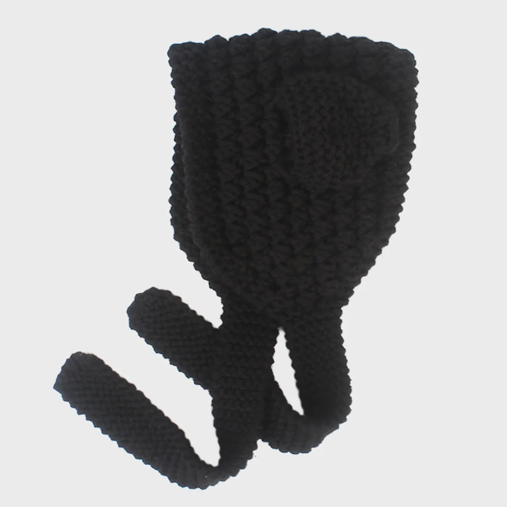 Cat Bold Knit Black Bonnet Hat Bonnet Hat