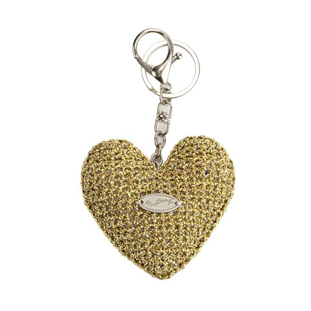 No.217 / Chubby Metallic Heart Key Ring _ Gold (Chubby 金屬色 鉤織 心形 鑰匙扣 _ 金色)
