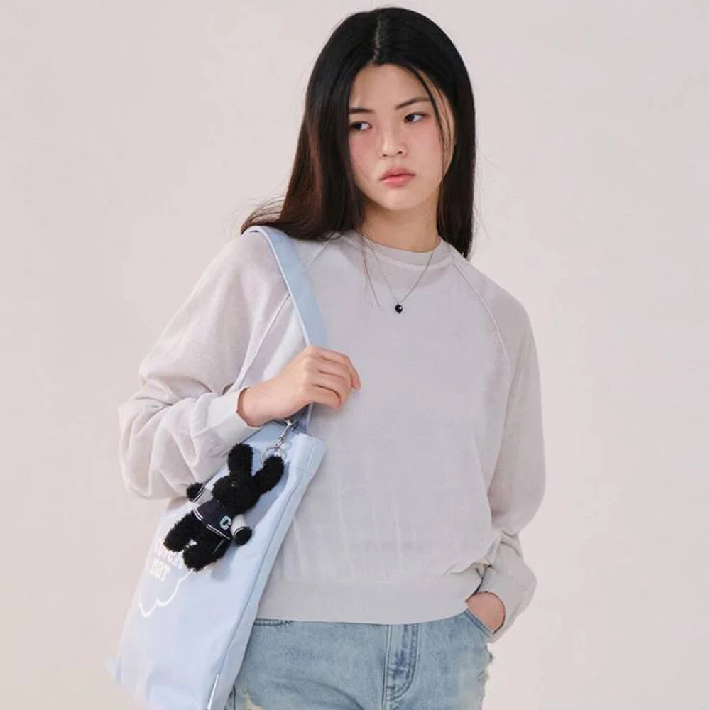 女裝 透視 圓領 針織衫 Light Gray
