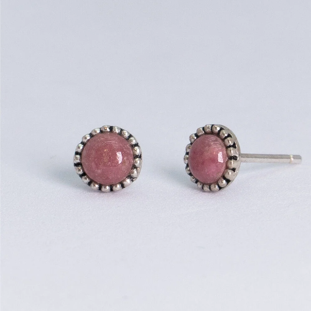 HR 165E_Rose Quartz Earring (Silver 925)