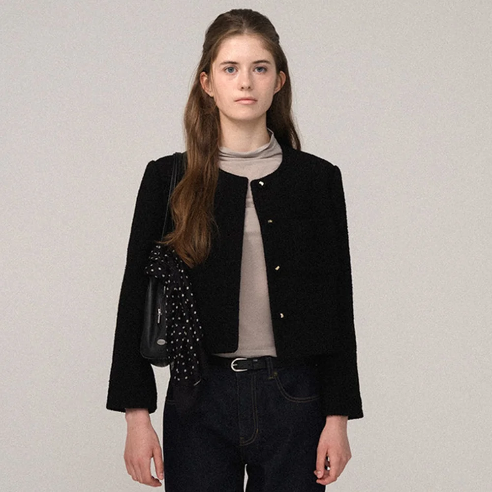 Annes Tweed Set-up Jacket_Black