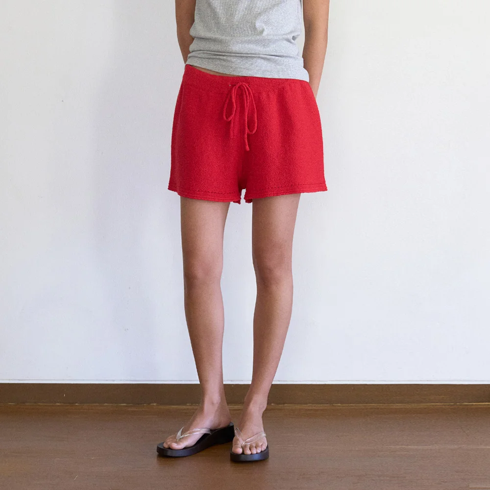 OASIS KNIT SHORTS_RED