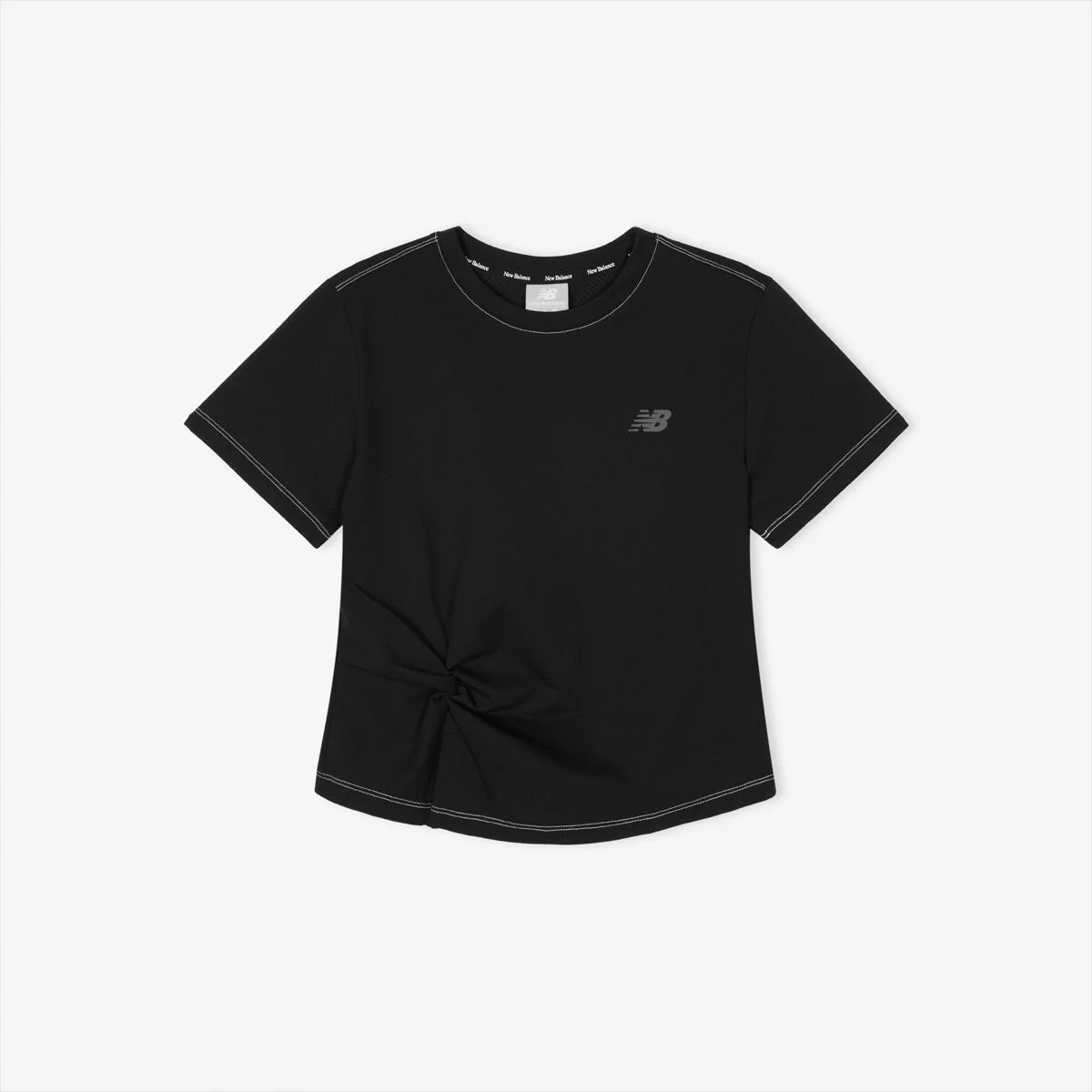 NBNEG2W582 / WOMEN Frozen 扭結 短袖T恤 (BLACK)