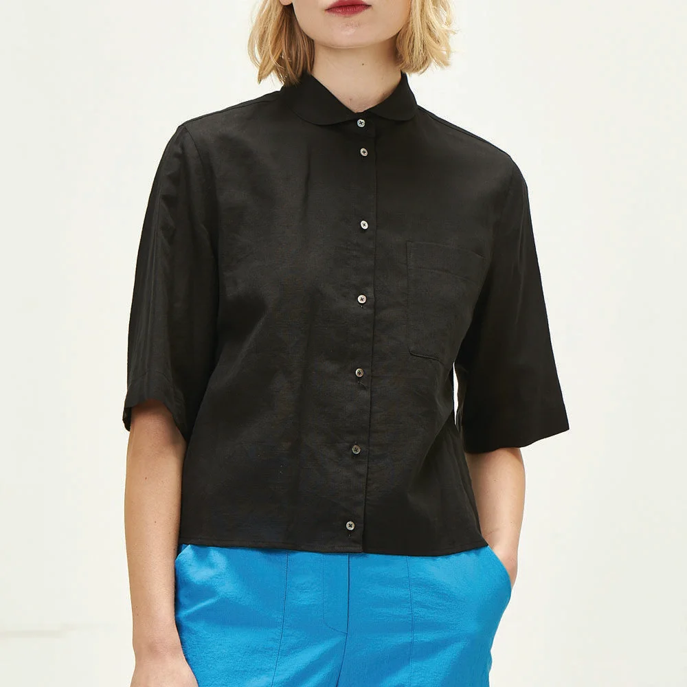 pleats short shirt(bk)
