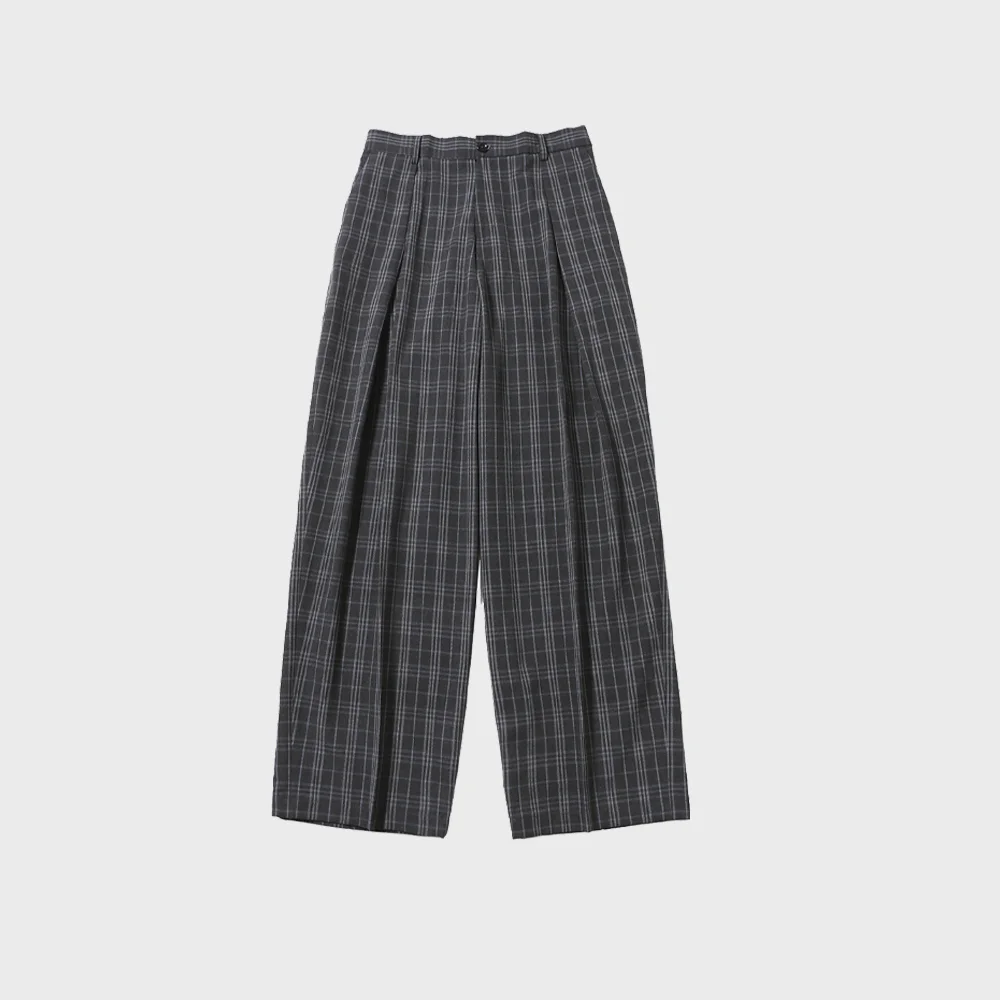 DRAPE STRIDE CHECK PANTS